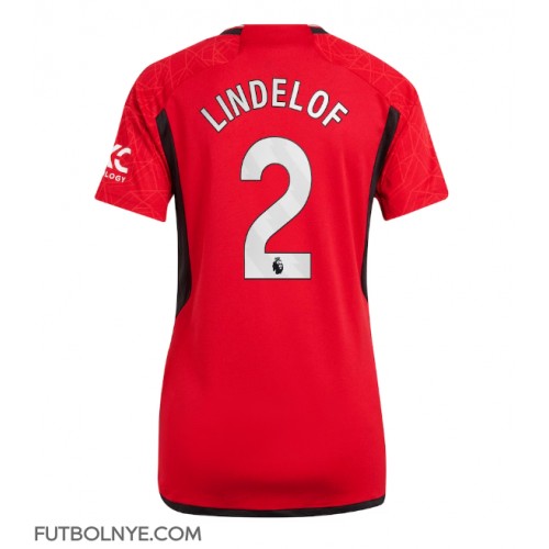 Camiseta Manchester United Victor Lindelof #2 Primera Equipación para mujer 2023-24 manga corta